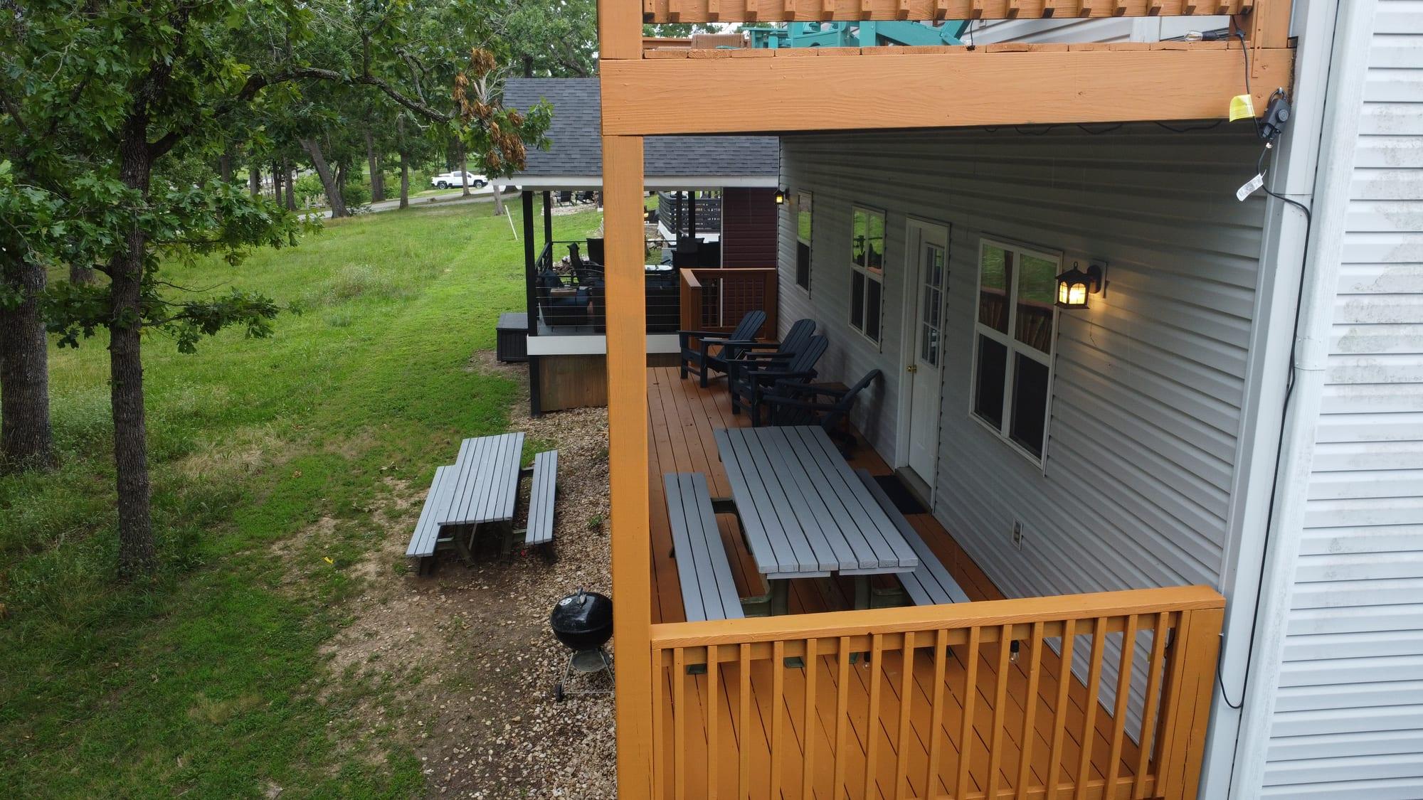 Aerial view of the suites' covered decks