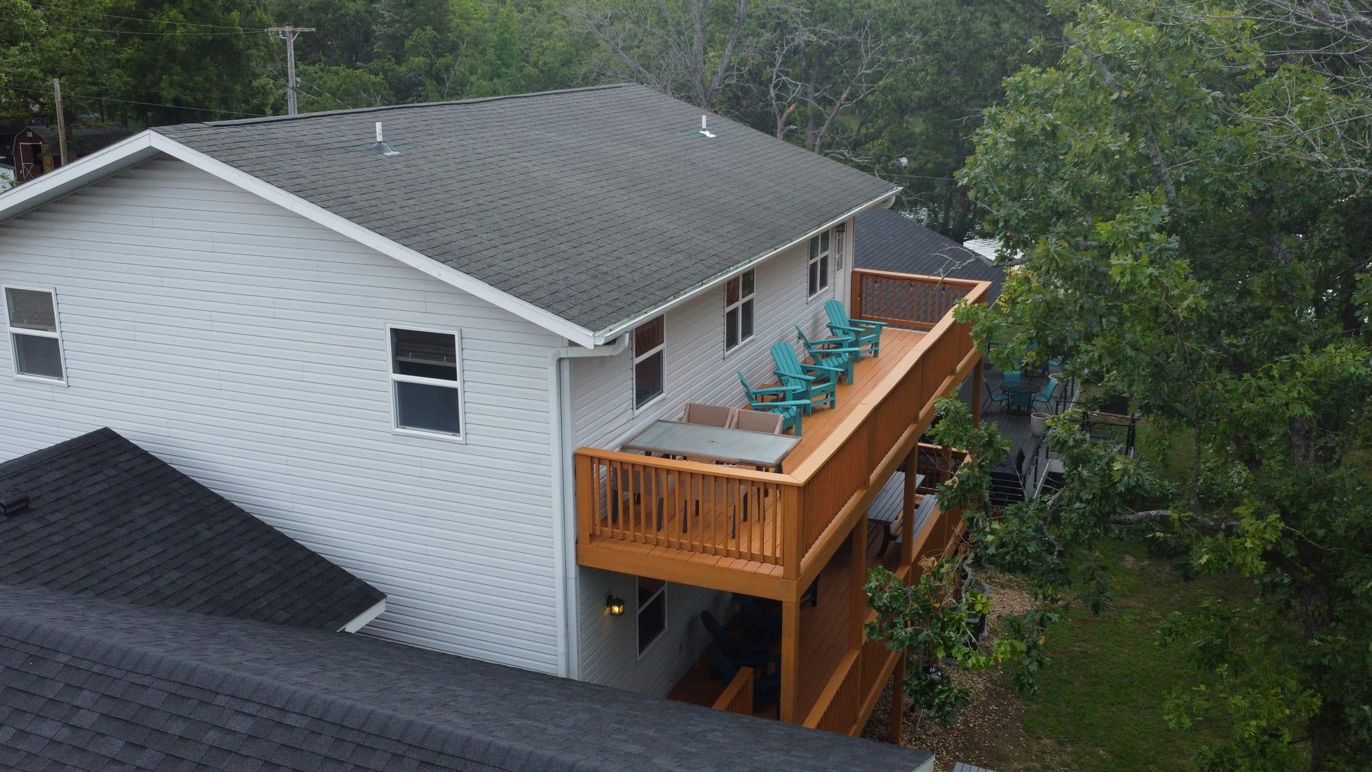 Aerial view of Dock Holiday Suites within the Port of Kimberling community
