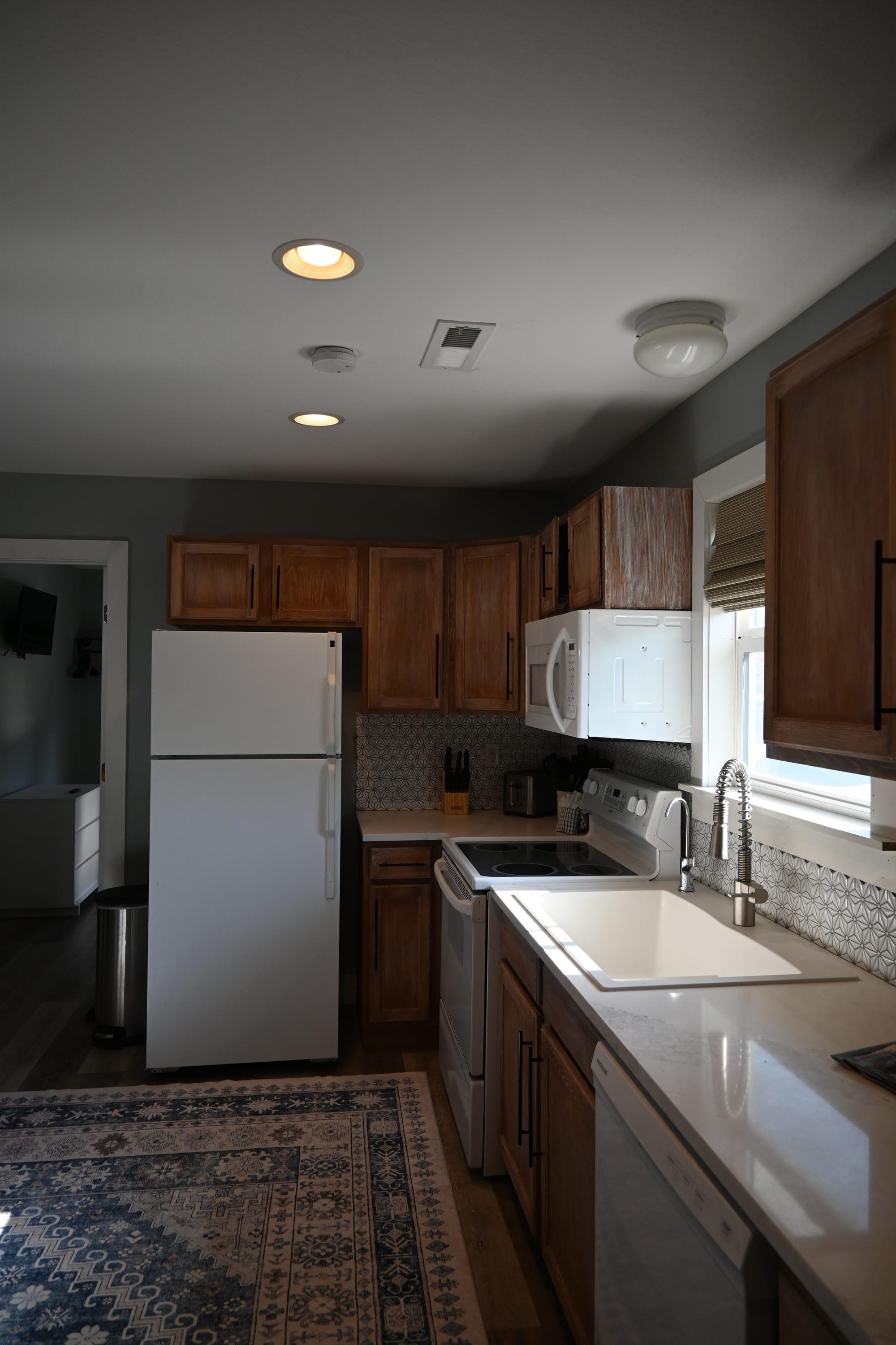 Full kitchen in Suite 2 at Dock Holiday Suites
